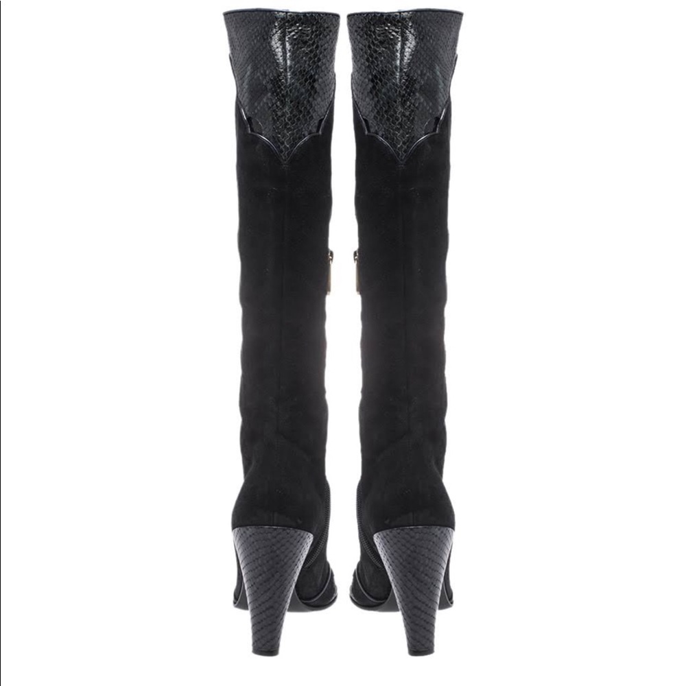 Marc Jacobs SEXY STYLISH black suede knee high heel boots 8 - Picture 2 of 7